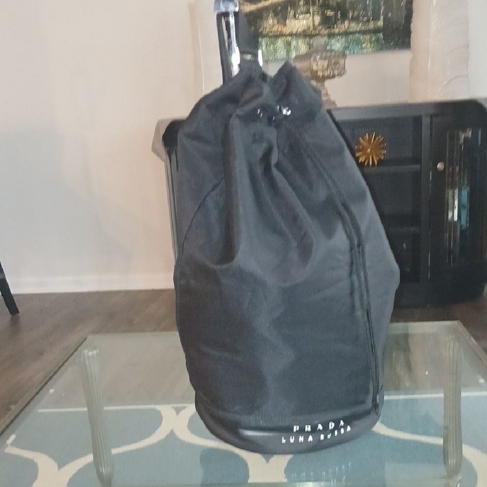 Prada Black Nylon Sling Back Large Bag